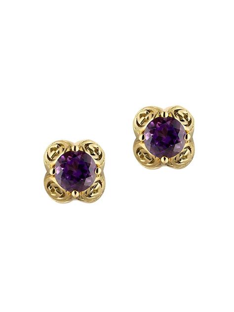 gucci interlocking earring|gucci 18k amethyst earrings.